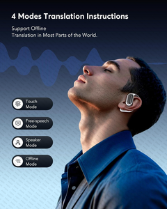 Écouteurs de traduction IA sans fil, traducteur en temps réel de 133 langues, écran tactile LCD, idéal pour les voyages, compatible Android/<span class=keywords><strong>iPhone</strong></span> - Product Image 5