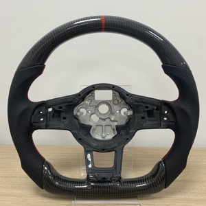 Volante de Fibra de Carbono Semiperforado para VW Volkswagen Golf 5 6 7 6r 7r R MK5 MK6 MK7 MK7.5 Gti Jetta Polo Passat B8 - Product Image 1