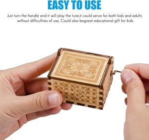 Wood Music Boxes Laser Engraved Vintage Wooden <strong>Sunshine</strong> Musical Box <strong>Gifts</strong> for Girlfriend,Boyfriend,Family Friends - Product Image 2