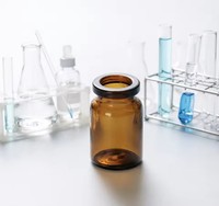Flacon en verre ambré stérile de 6 ml, forme ronde, avec couvercle, pour le stockage d'échantillons de laboratoire médical et la préservation des liquides photosensibles