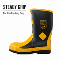 Bottes en caoutchouc pour pompiers professionnels, résistantes à la chaleur, anti-flammes, antidérapantes, avec embout en acier, durables, pour la lutte contre les incendies, bottes de sécurité pour le travail