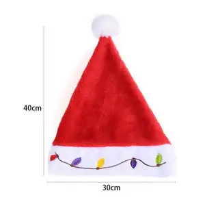 Cappelli di natale con luci a Led cappello di babbo natale rosso personalizzato novità divertente lampeggiante illumina decorazioni per feste con berretto di natale