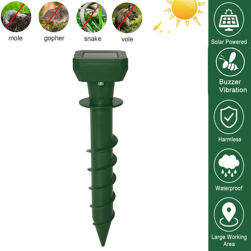 Solar Powered Snake Gopher Spikes Chaser - Eco-Friendly Pest Control