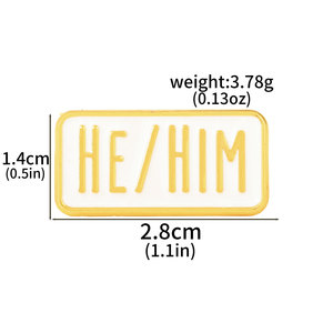 Spille in metallo dipinte con pronomi personali LGBTQ HE/Him SHE/HER THEY/THEM, distintivi, accessori per zaino, regalo per amici, gioielli, spilla - Product Image 6