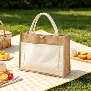 Natural Linen Drawstring Bag Eco Friendly <b>Jute</b> Canvas Tote Handmade Reusable Burlap <b>Sack</b> for Grocery Gift Packaging - Product Image 1