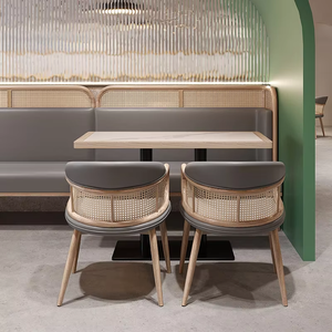 Ensemble de deux places en rotin et bois massif haut de gamme Meubles de <span class=keywords><strong>restaurant</strong></span> élégants pour la salle à manger des restaurants de nouilles au café <span class=keywords><strong>chinois</strong></span> - Product Image 5