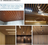 Poutres de plafond décoratives en aluminium métallique linéaire de haute qualité, grain de bois moderne, imperméables et ignifuges, design de tuiles en bande