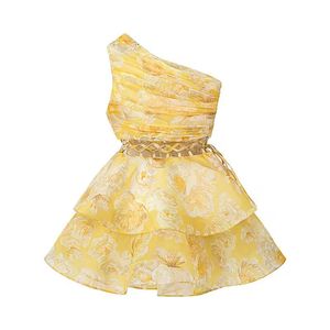 Vestido de Fiesta King Mcgreen Star, Estilo Francés, Fresco y Dulce, Estampado Floral, Hombros Descubiertos, Cuello Halter, Estilo Pastel - Product Image 2