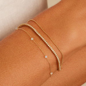 Bracelet CANNER Simple en argent sterling S925, plaqué or 18 carats, petite chaîne à billes multiples, bijoux pour femmes - Product Image 5