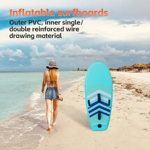 Planche de surf gonflable hydrofoil/aerofoil personnalisable 110L/140L, bleu ciel, double PVC, base en fibre de carbone pour adultes et enfants, océan - Product Image 3