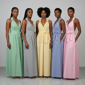 Robe d'été <span class=keywords><strong>de</strong></span> haute qualité pour femmes, à manches courtes, à rayures imprimées, style africain, <span class=keywords><strong>grande</strong></span> <span class=keywords><strong>taille</strong></span>, élégante et digne, vêtements musulmans - Product Image 6