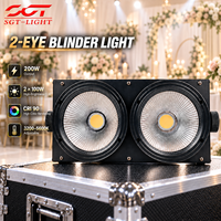Projecteur LED Blinder 200W à 2 Yeux, 2x100W COB Blanc Chaud et Froid, DMX512 Maître-Esclave, Sonore et Actif, Éclairage Haute Performance pour Mariages