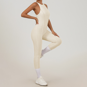 XW-PBD37 Novo Macacão Esportivo Sem Mangas com Decote Redondo Respirável para Corrida Yoga Exercício Roupas de Academia Femininas - Product Image 3