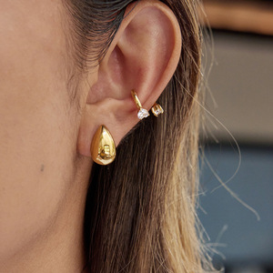 Boucles d'oreilles en forme de goutte d'eau en acier inoxydable pour femmes, bijoux cadeaux, boucles d'oreilles à la mode automne-hiver - Product Image 3