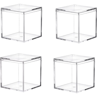 Boîte de rangement rectangulaire en acrylique transparente, sur mesure, forme cube carrée, présentoir transparent, boîte de présentation en acrylique avec couvercle