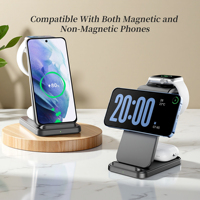 Station de charge sans fil 3 en 1, 9V/2A, portable, pliable, chargeur magnétique 15W, support pour 17/16/15, pour iWatch, pour AirPods
