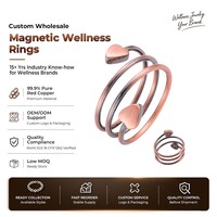 Cincin Tembaga Merah Murni 99,9% Magnetik Terbuka Dapat Disesuaikan untuk Kesehatan Pria Wanita