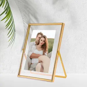 Gratis Monster Bestellen Ons Europese Kunst Dunne Metalen Fotolijst Custom A4 Gouden Frame