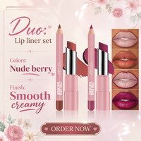 Kit lèvres 2 en 1 : crayon contour des lèvres et rouge à lèvres mat, imperméable, anti-bavures, 8 teintes, ensemble de maquillage cosmétique pour les lèvres