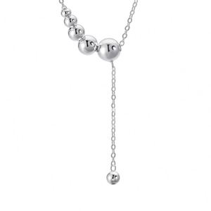 Collier à pendentif perlé en argent sterling 925, design simple Dylam, bijoux fins pour un usage quotidien, pour femmes - Product Image 1