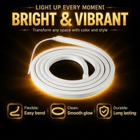 Bande LED néon flexible en silicone ultra-flexible 10x10mm carrée 24V IP65/67/68 3000K blanc chaud ETL BIS CE, design créatif pour l'intérieur