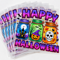 Transferts thermiques DTF personnalisés prêts à poser, motifs d'Halloween, autocollants pour impression sérigraphique sur t-shirts