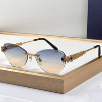 Nouvelles lunettes de soleil œil-de-chat de créateur de mode euro-américaine, protection UV400, anti-reflet, monture sans cerclage, rivets métalliques, dégradé