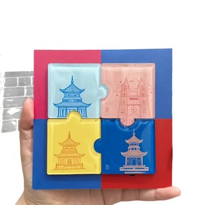 Imanes de nevera acrílicos personalizados Xinhongyuan de 3 cm x 5 cm con diseño de rompecabezas, pegatinas magnéticas fuertes para regalos - Product Image 3