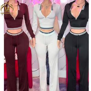 Completo Invernale/Autunnale da <span class=keywords><strong>Donna</strong></span> 2025: Top Corto e Pantaloni della Tuta, Set Casual Due Pezzi, Tuta Sportiva per <span class=keywords><strong>Donna</strong></span> - Product Image 1