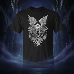 Camiseta con estética oscura del ojo que todo lo ve del ángel serafín bíblico - Product Image 3