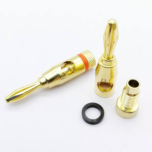 Conector Banana de Metal Chapado en Oro, Nuevo Conector de Altavoz Chapado en Oro y Cobre de 4MM, Conector Banana para Amplificador de Audio, Venta Directa de Fábrica - Product Image 1