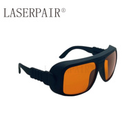 Lunettes de sécurité laser à porter par-dessus les lunettes de vue 180-534nm 355nm/450nm/532nm certifiées CE, anti-rayures, monture complète avec branches réglables