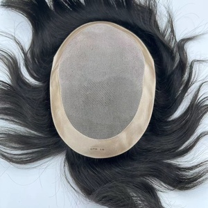 Pelucas de pelo Natural para hombres, pelo <span class=keywords><strong>coreano</strong></span> con gancho de mano, Mono fino de encaje con Npu alrededor del sistema de <span class=keywords><strong>cabello</strong></span> para hombres, 2023 - Product Image 2