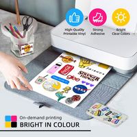 Film PET transparent pour imprimante jet d'encre A4, autocollant adhésif en acrylique transparent, imperméable, imprimable, étiquettes 210*297 mm pour imprimantes jet d'encre
