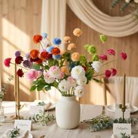Arrangement floral artificiel de pivoines à 6 têtes en soie, réaliste, pour mariage, Saint-Valentin, remise de diplôme, décoration intérieure, décoration d'événements