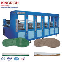 Machine de moulage par injection de semelles en caoutchouc EPR monocouleur KINGRICH, moteur certifié CE ISO, haute capacité 325 paires/heure, facile à utiliser