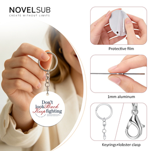 Llaveros de aluminio blanco para sublimación al por mayor, personalizables, con impresión a doble cara, para regalos promocionales, artesanías y personalización. - Product Image 3