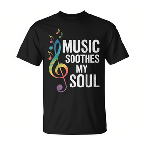 Camiseta Music Soothes My Soul, color negro, unisex, talla mediana para adultos, regalo para amantes de la música - Product Image 2
