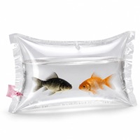 Sac d'expédition pour poissons vivants de taille personnalisée 25*40, 180μm, emballage plastique imprimé pour l'exportation et la distribution commerciale de poissons