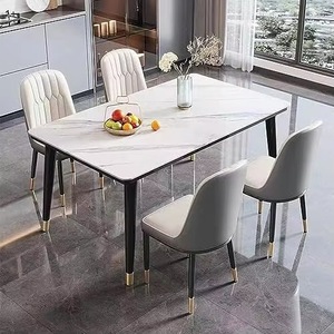 Family <b>kitchen</b> dining <b>table</b> and chair set, creative <b>small</b> apartment matte thickened dining <b>table</b>, modern minimalist light - Product Image 1