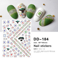 Nouveaux autocollants 3D pour ongles Mahjong Fortune, autocollants adhésifs pour manucure DIY, ornements en gros