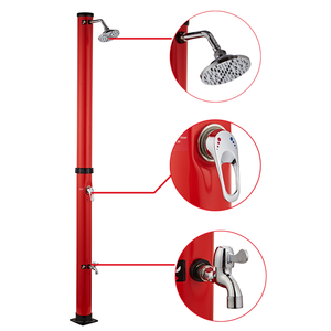 Douche solaire de jardin CYEN de haute qualité, 20L, en PVC, pour <span class=keywords><strong>piscine</strong></span> et jardin, noire et rouge - Product Image 2