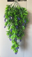 Vente chaude Décoration d'intérieur Feuilles artificielles suspendues Plantes vertes artificielles Mur de fleurs Plante suspendue