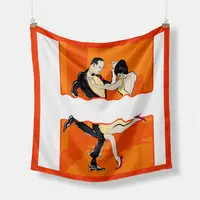 Bufanda cuadrada de seda de poliéster para mujer, sarga pequeña de 53cm, con estampado Digital de bailarina, venta al por mayor