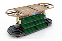 Rayonnage de vitrine de magasin de fruits, 3 couches et couverture supérieure, pièces