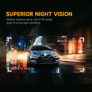 4 kênh 360 độ Dashcam với tầm nhìn ban đêm ống kính kép Góc đảo ngược máy ảnh 3.16 "Xe an ninh DVR Máy ảnh kỹ thuật số xe hộp đen - Product Image 5