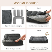 Lit pour chien orthopédique matelassé en fourrure de lapin, moderne et luxueux, avec coussin de soutien, canapé-lit pour chien, respectueux de l'environnement