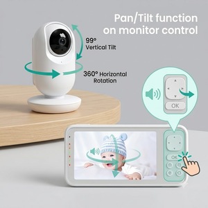 Moniteur bébé sans WiFi KT556L, écran IPS 5 pouces, caméra vidéo bébé sans fil HD 720P avec PTZ, batterie 5000 mAh, protection de la vie privée - Product Image 5