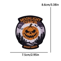 Patch décoratif brodé style punk Halloween, citrouille, fantôme, chauve-souris, pour chapeaux et vêtements