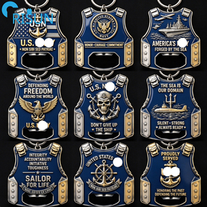 พวงกุญแจเปิดขวดรูป<span class=keywords><strong>เส</strong></span>ื้อเกราะกันกระสุนลาย<span class=keywords><strong>เส</strong></span>้นสีน้ำเงินบางๆ สำหรับทหารสุนัข K9 ทหารอากาศสหรัฐฯ ทหารเรือสหรัฐฯ ทหารนาวิกโยธินสหรัฐฯ ผู้รบรุ่นเก่า - Product Image 2